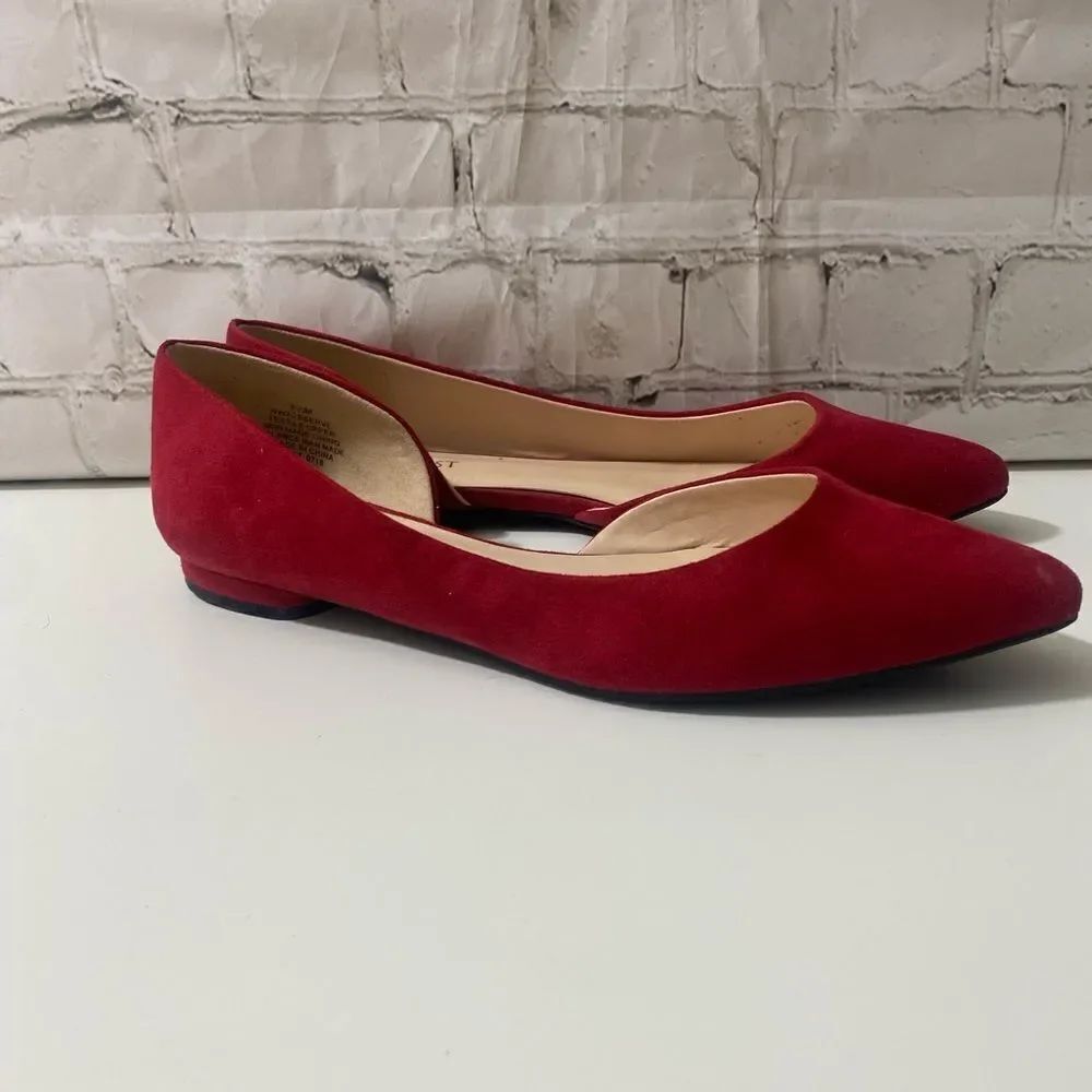 Red Suede Flats - Picture 1 of 9